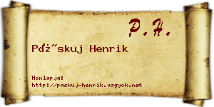 Páskuj Henrik névjegykártya